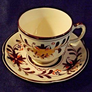 Gray's Pottery Stroke-on-Trent England hand painted Tea Cup and Saucer